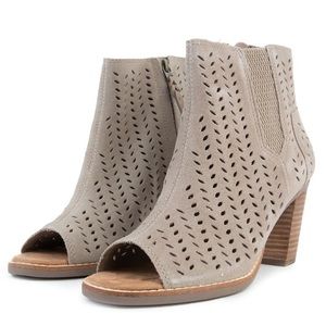 TOMS Majorca Peep Toe in Desert Taupe Suede